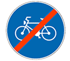 znak završetak biciklističke staze
