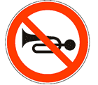 znak zabrana davanja zvučnih znakova