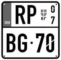 registarska tablica za privremeno registrovana vozila